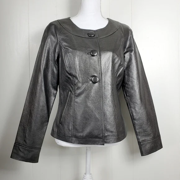 Cold water Creek faux leather coat size 6 - Picture 9 of 9